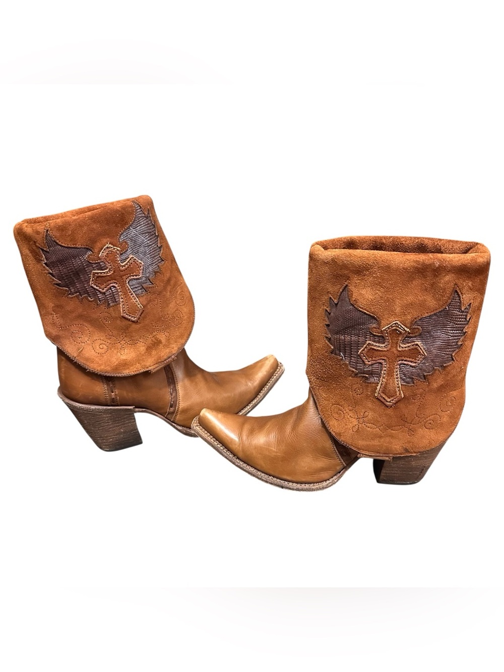 Corral Vintage Brown Leather Western Ankle Boots Embroidered Women’s 8.5M